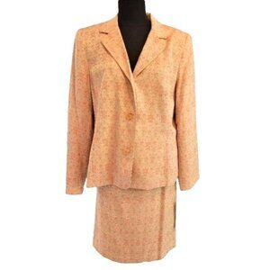 NORTON MCNAUGHTON Vintage Jacquard 2-Piece Suit Blazer & Pencil Skirt Size 6